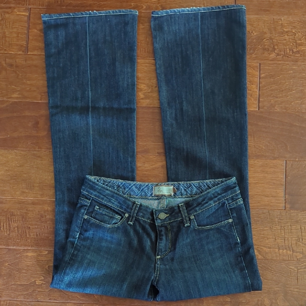 PAIGE Blue Straight Leg Jeans Timeless Style